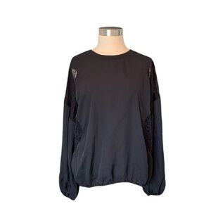 Express side lace balloon sleeve blouse